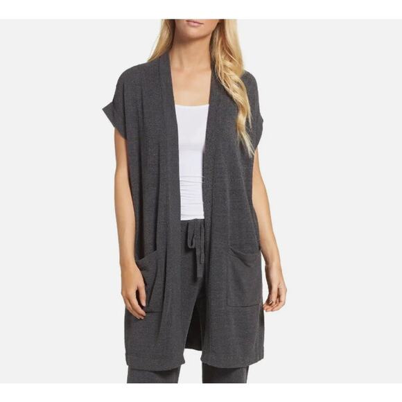 BAREFOOT DREAMS NWT Cozy Chic Ultra Lite Long Cardigan in Carbon // M - Picture 1 of 11